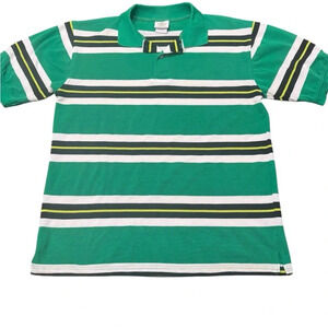 Men’s striped collar button up polo Size X-Large